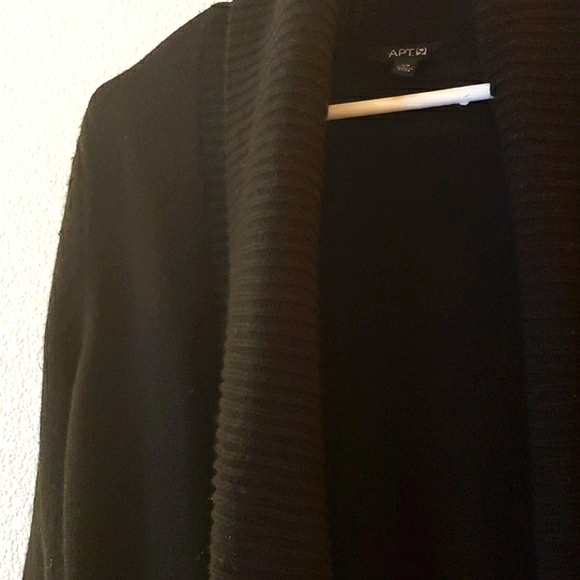 Apt.9 Black Shawl Collar Cardigan Academia Inspired Elbow Patches - Picture 6 of 7